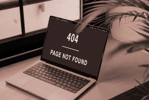 Laptop with 404 message
