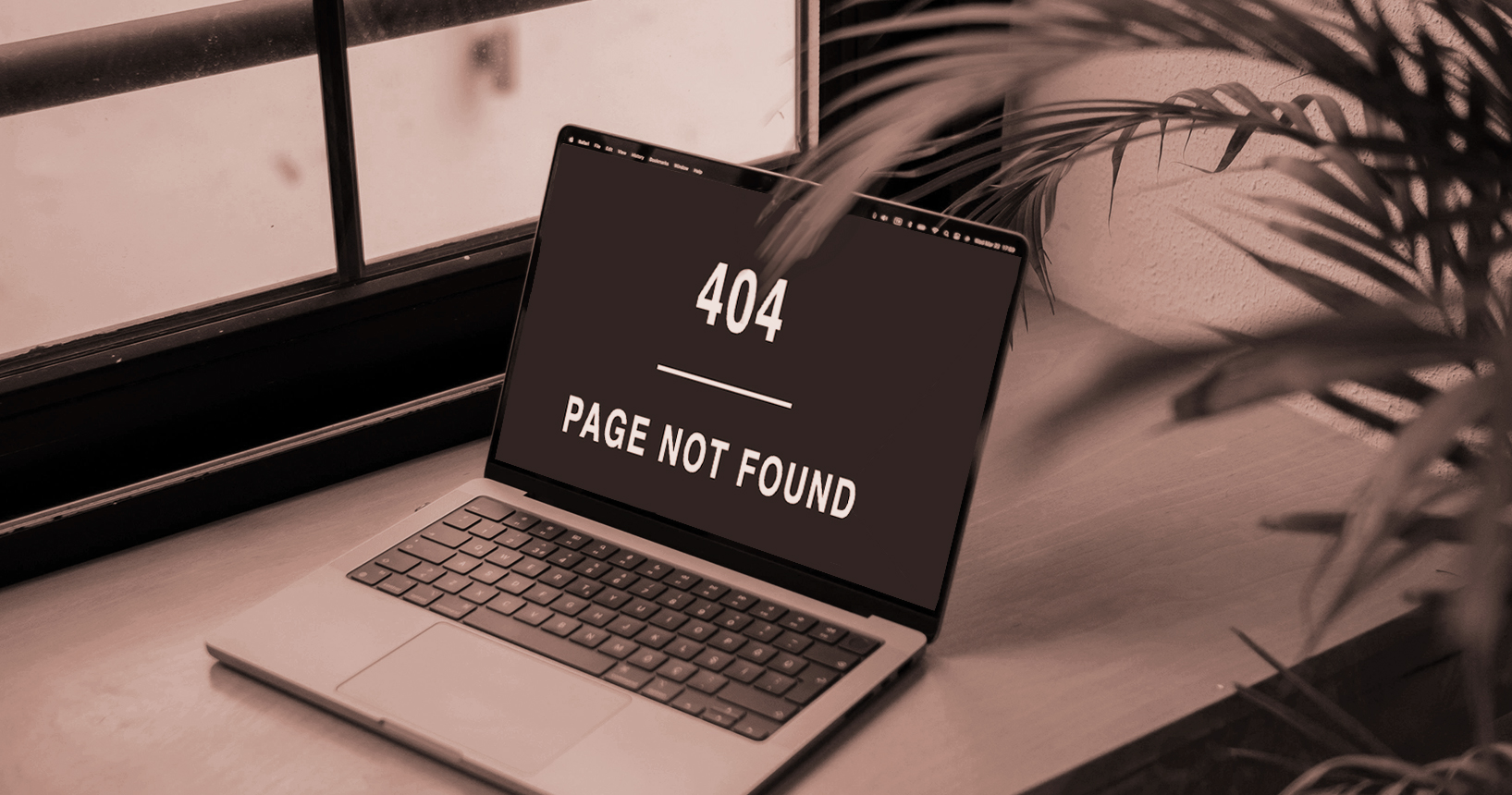 Laptop with 404 message