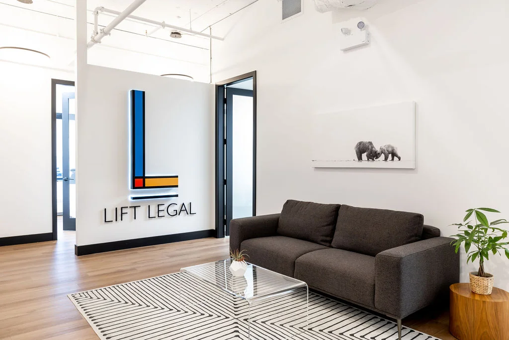 Lift Legal Lobby with logo